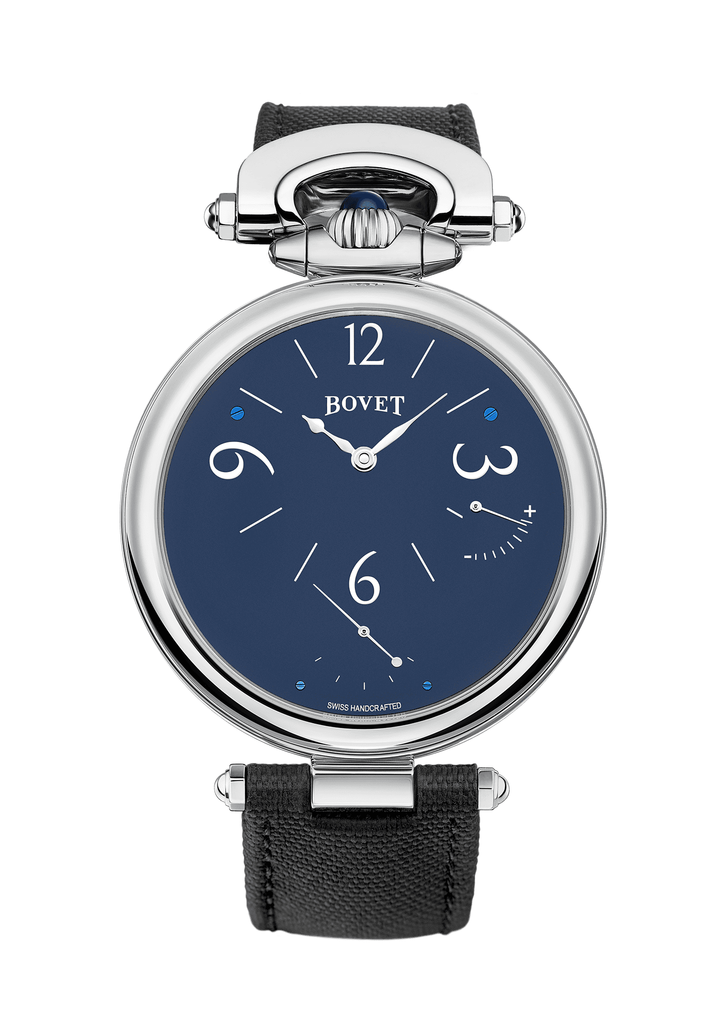 Elegant Bovet Fleurier 19Thirty timepiece with a deep blue dial and sophisticated design.