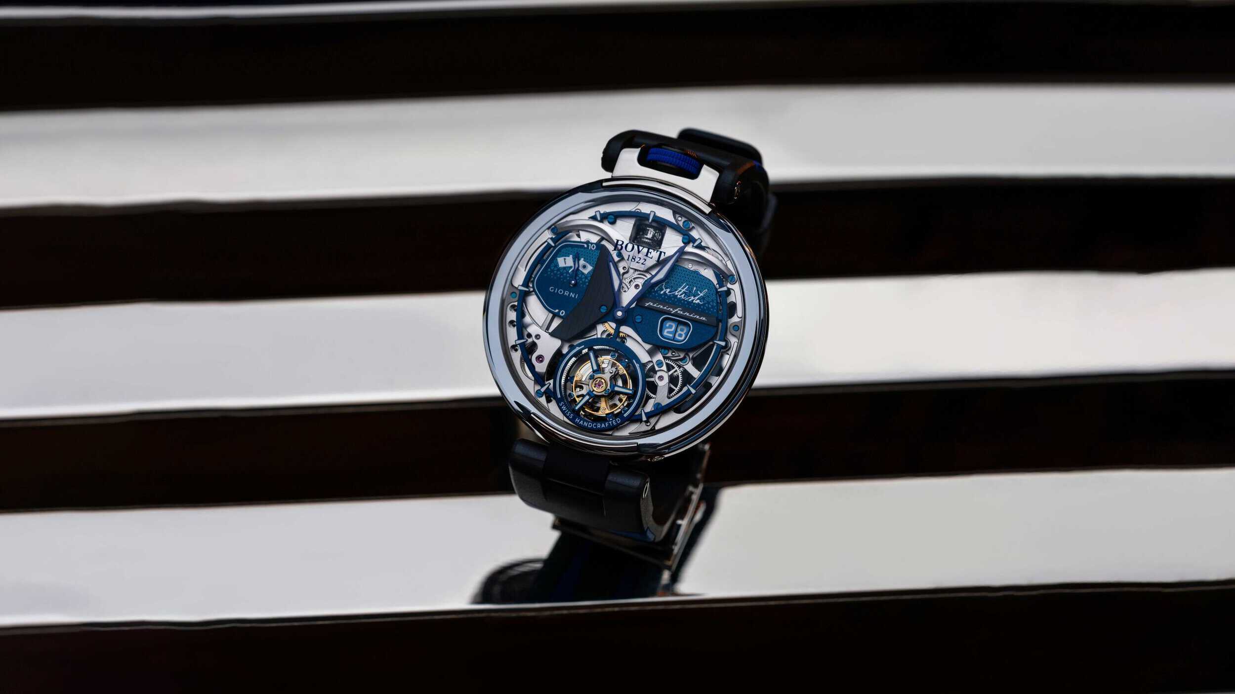 Luxurious Bovet timepiece with intricate mechanical design and elegant craftsmanship.